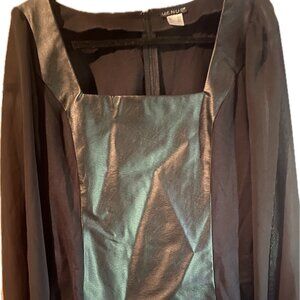Super Fun Black Faux Leather Long Sleeve Top